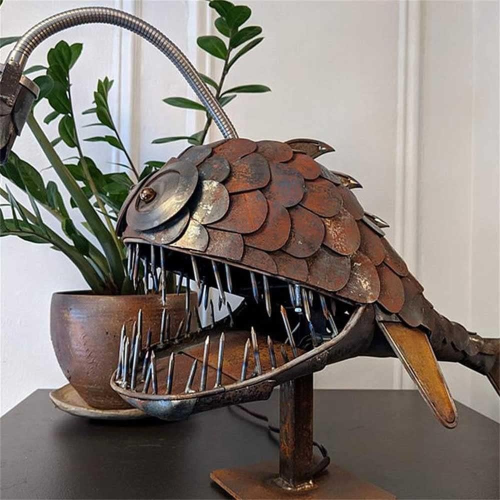 MKOIJN Retro Table Angler Fish Lamp with Flexible Head Artistic Table Premium New Top